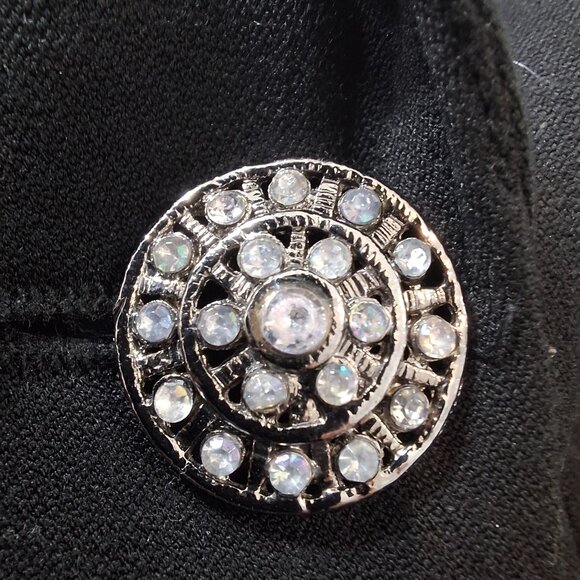 Vintage Womens Black Cropped Blazer Plus Sz 16 Petite Lined Office Smart - Picture 5 of 8